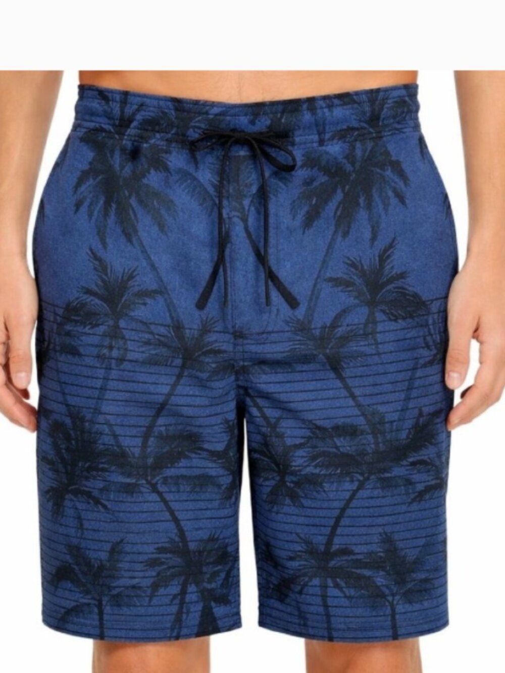 Kirkland Signature Mens Swim Shorts L Palm Print Stretch Quick-Dry a0290